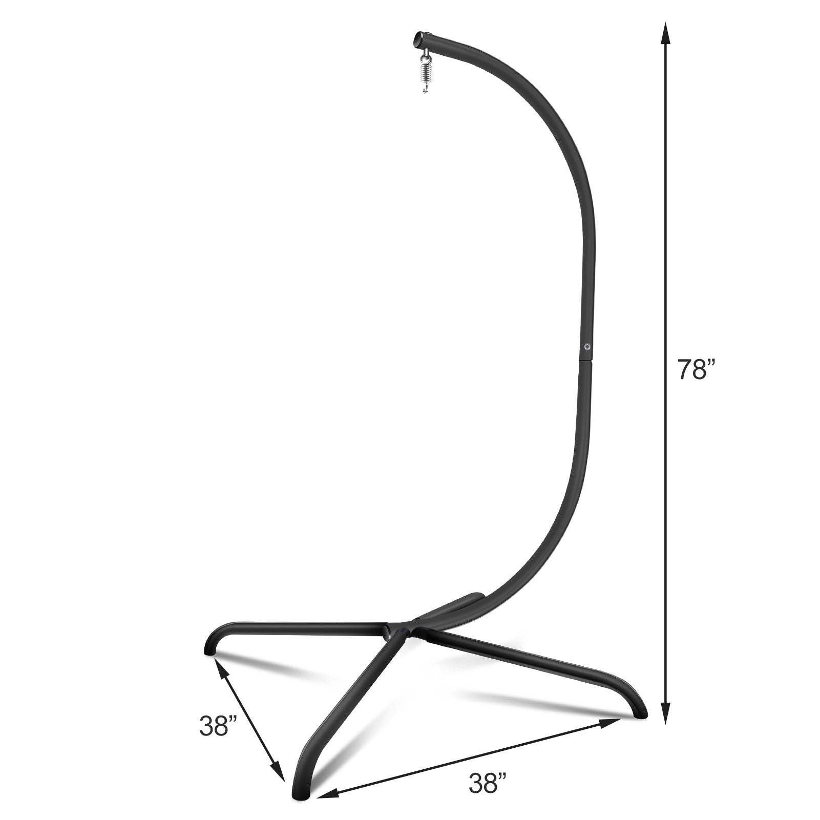 Hammock Swing Chair Stand, Swing Chair Accessory, For Indoor,Outdoor, Hanging Hammock C Stand, Heavy Duty Steel Hanging Stand Black Old W1132P190057 Black Rattan Metal