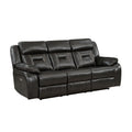 2Pc Power Reclining Sofa Set Modern Design Living Room Furniture Sofa And Loveseat With Center Console Dark Grayfaux Leather Upholstery Usb Ports Contemporary Home Dark Gray,Light Gray Faux Leather Wood Primary Living Space Contemporary,Modern,Ultra