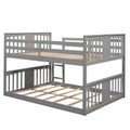 Full Over Full Bunk Bed With Ladder, Gray Old Sku :Lp000207Aae Full Gray Solid Wood