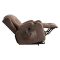 Power Lift Recliner Chair Recliners For Elderly With Heat And Massage Recliner Chair For Living Room With Infinite Position And Side Pocket,Usb Charge Port Brown Brown Power Push Button Soft Heavy Duty Cotton Wood Metal