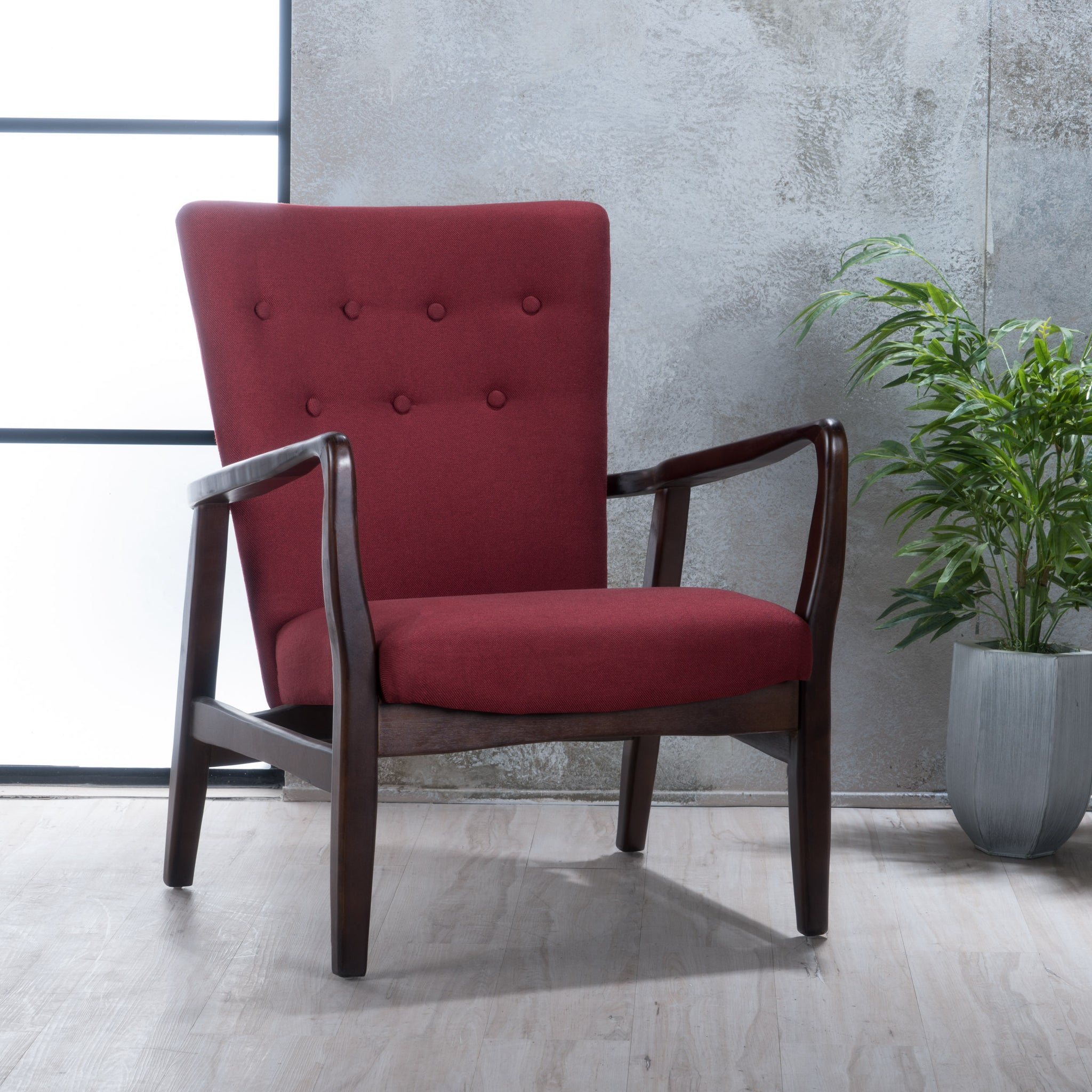 Arm Chair Brick Red Fabric