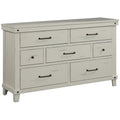 7 Drawer Dresser White Solid Wood Mdf