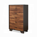 Walnut And Espresso 5 Drawer Chest Walnut Bedroom Contemporary Particle Board Mdf