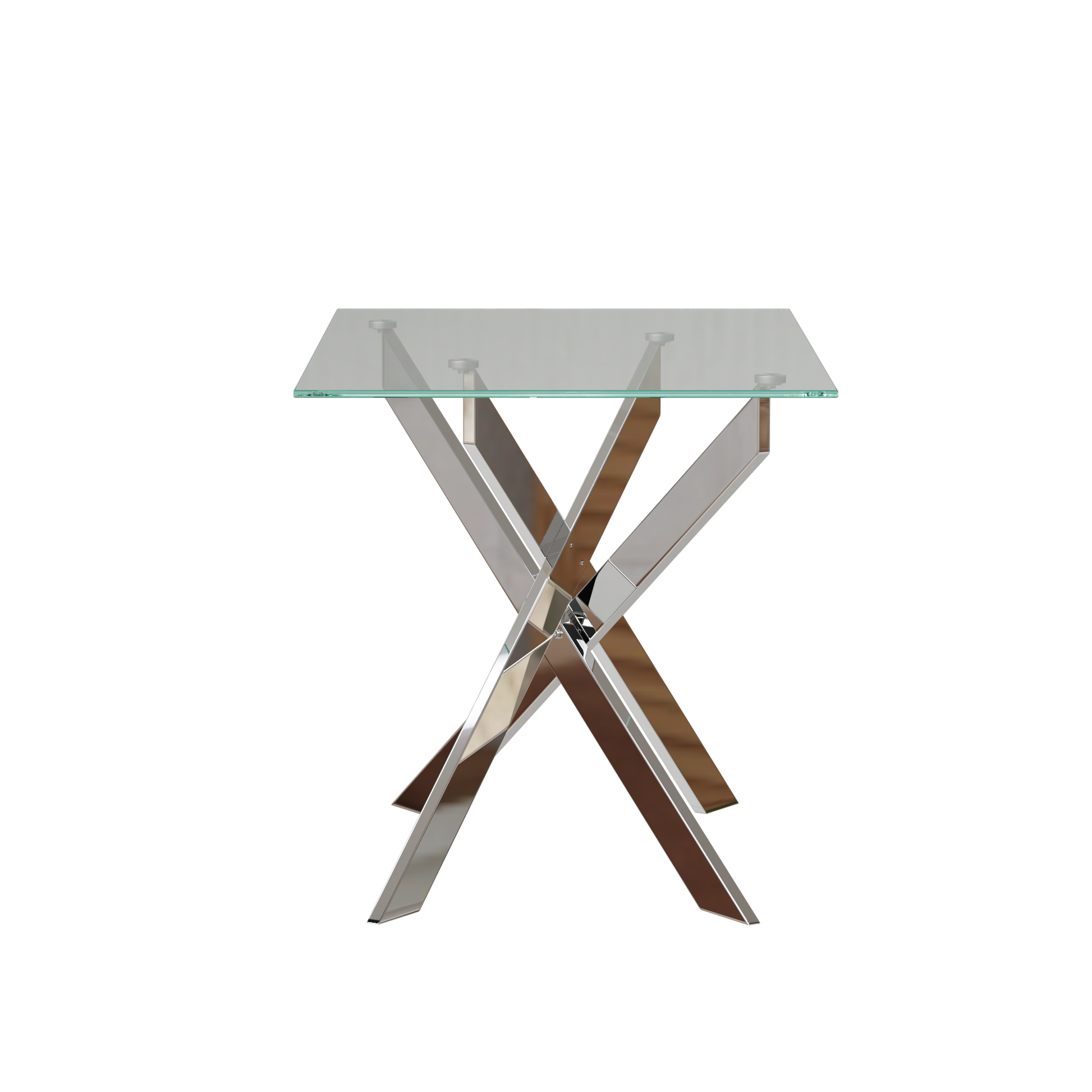 47.2 Inch Modern Minimalist Tempered Glass Coffee Table, Metal Leg Rectangular Dining Table, Transparent Glass Living Room Dining Table, 47.2 Inch X27.5 Inch 29.5 Inch Small Space Suitable