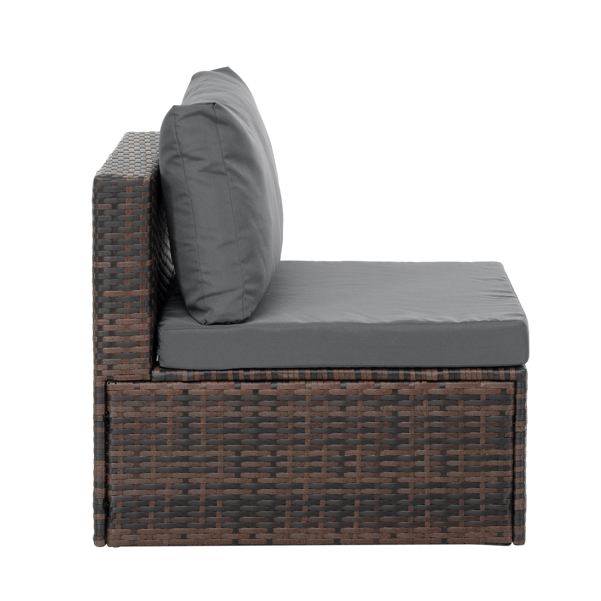 Patio Furniture, Outdoor Furniture, Seasonal Pe Wicker Furniture, 5 Set Wicker Furniture With Tempered Glass Coffee Table Brown Seats 4 Pe Rattan Iron Waterproof Fabric