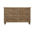 Ludin Taupe 6 Drawer Dresser Taupe Solid Wood