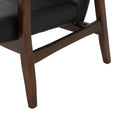 Club Chair, Mid Century Modern Faux Leather Club Chair With Wood Frame Black Pu