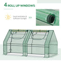 Outsunny 6' X 3' X 3' Portable Greenhouse, Garden Green House With 2 Pe Plastic Covers, Steel Frame And 2 Roll Up Windows, Green Green Steel