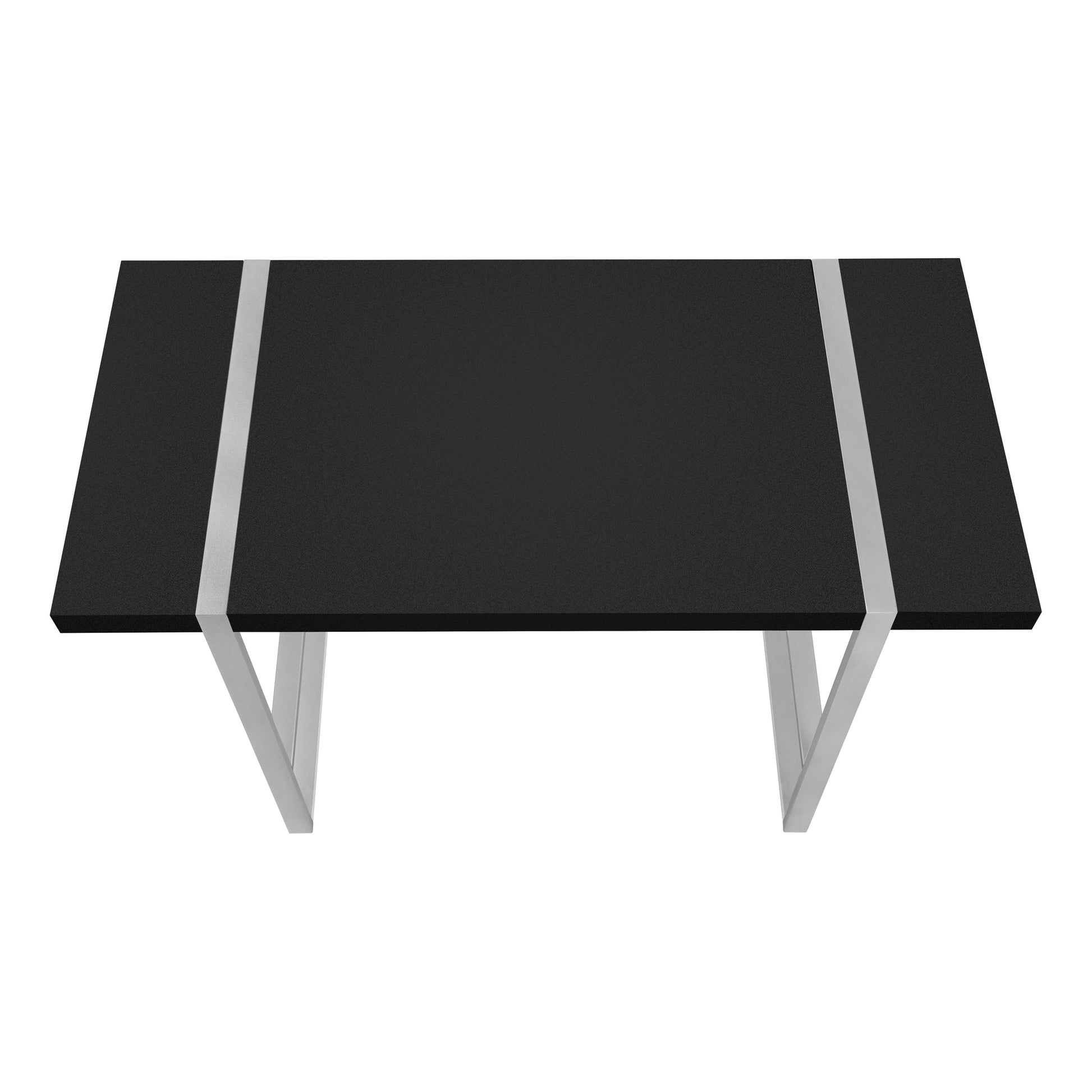 Computer Desk, Home Office, Laptop, 48"L, Work, Black Laminate, Grey Metal, Contemporary, Modern Black Particle Board