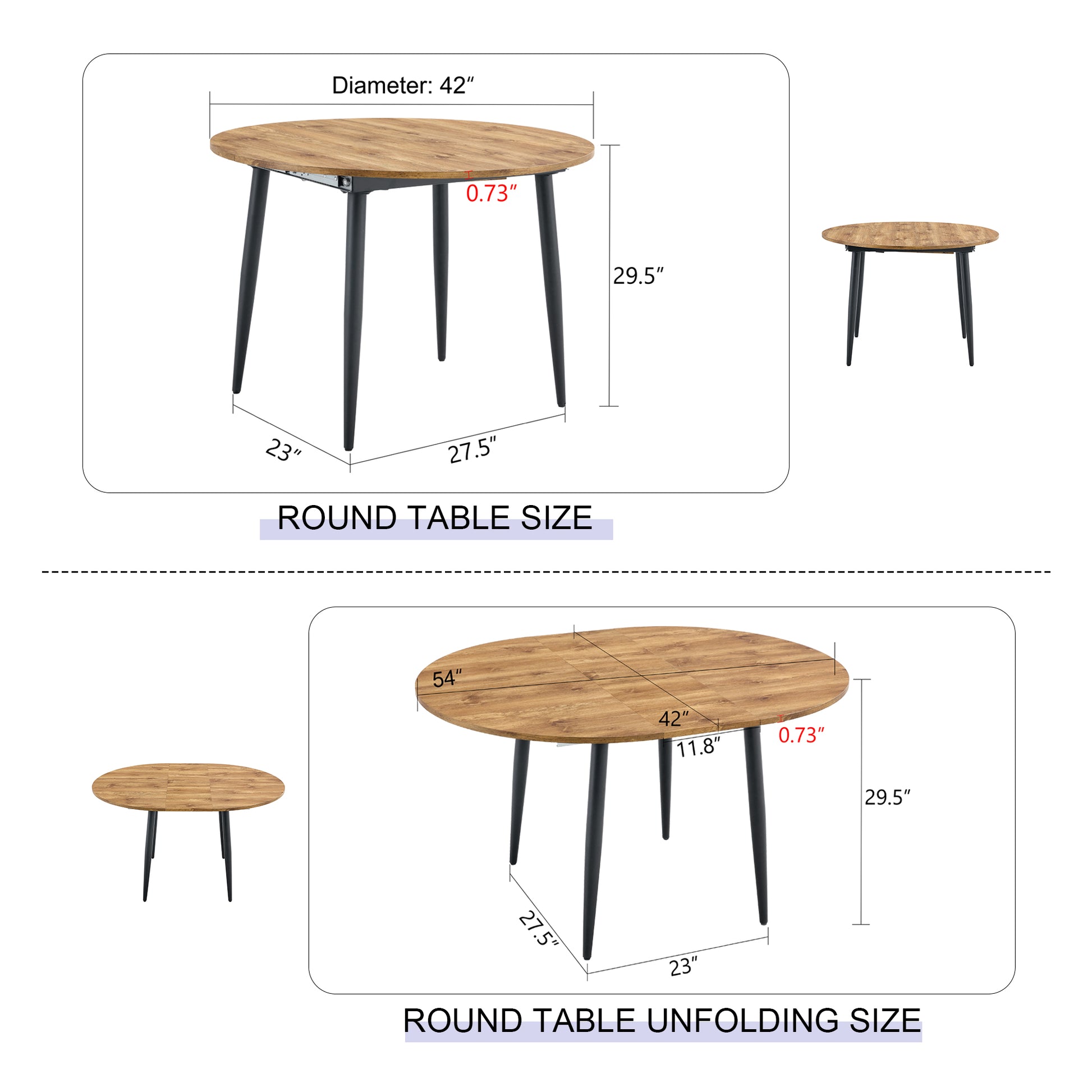 With A Clever Retractable Mechanism, The Mdf Table Top And Black Metal Legs And Has A Smooth And Delicate Surface. The Unique Look Creates The Sleekof A Modern Home. Wood Mdf Metal