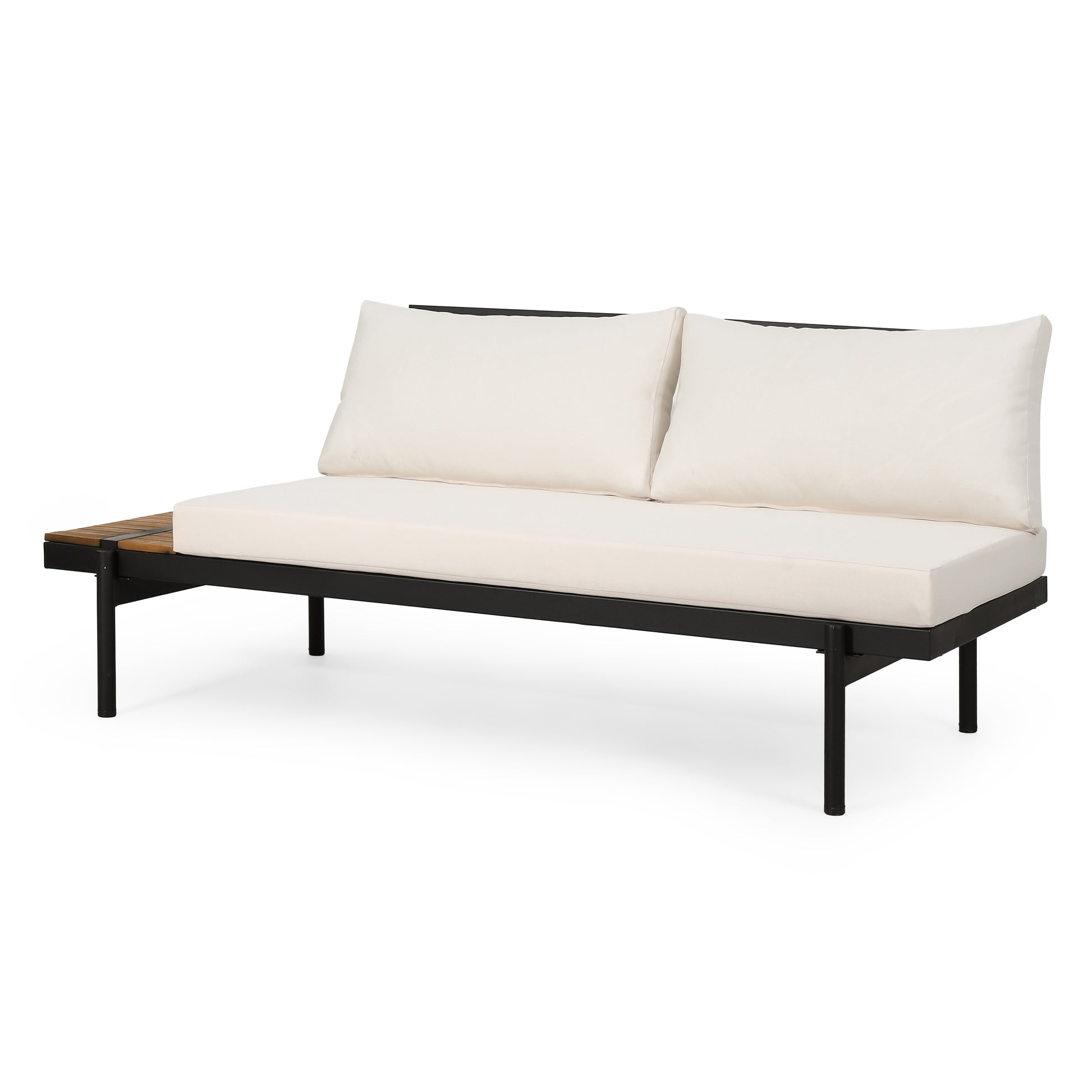 Theo 2 Seater Sofa Left Side Cream Acacia Wood