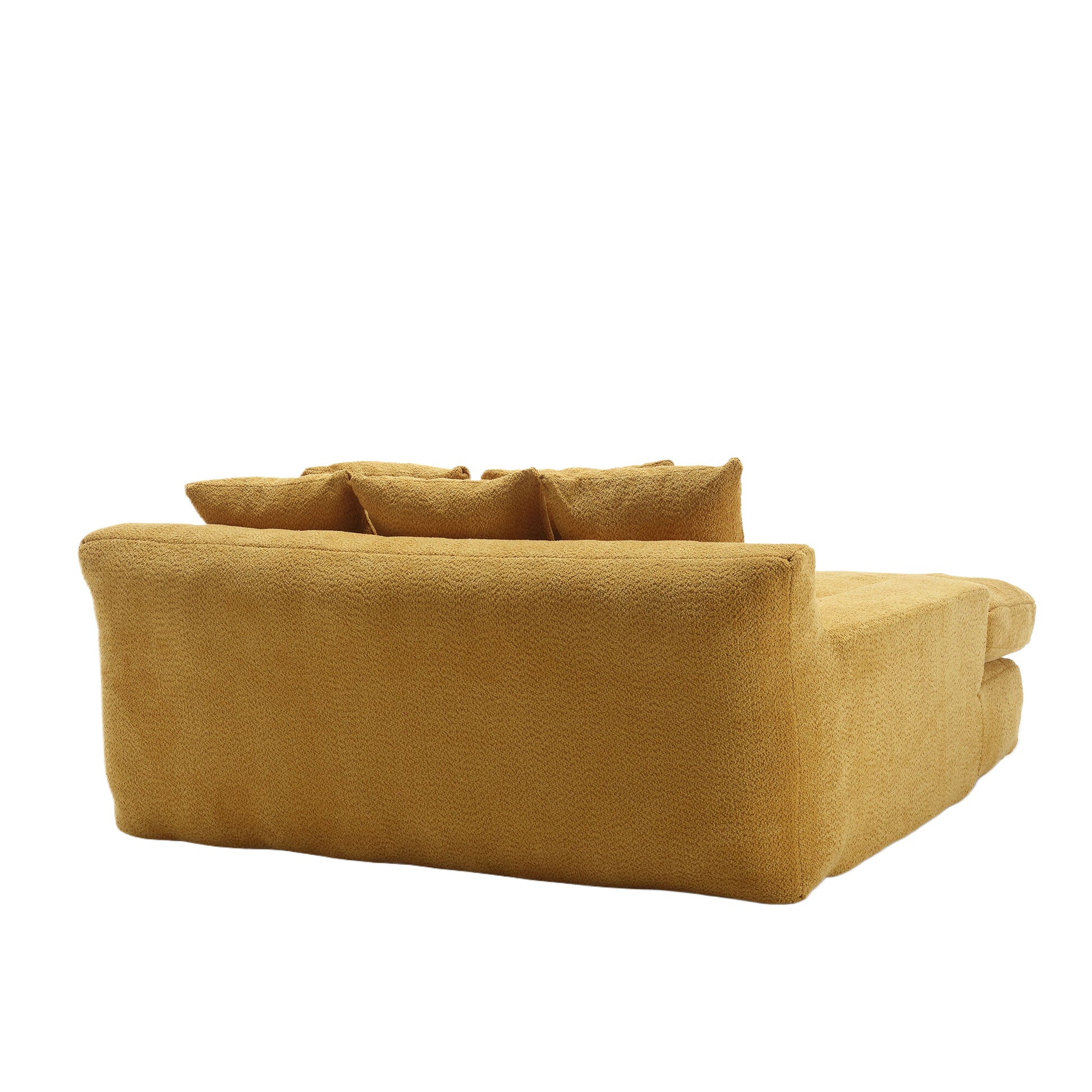 Coolmore Chenille 2 Seater Lazy Sofa With 5 Back Pillows,Comfy Sofa Deep Seat Couch For Living Room,Club Mustard Yellow Mustard Yellow Primary Living Space Modern Foam Chenille 2 Seat