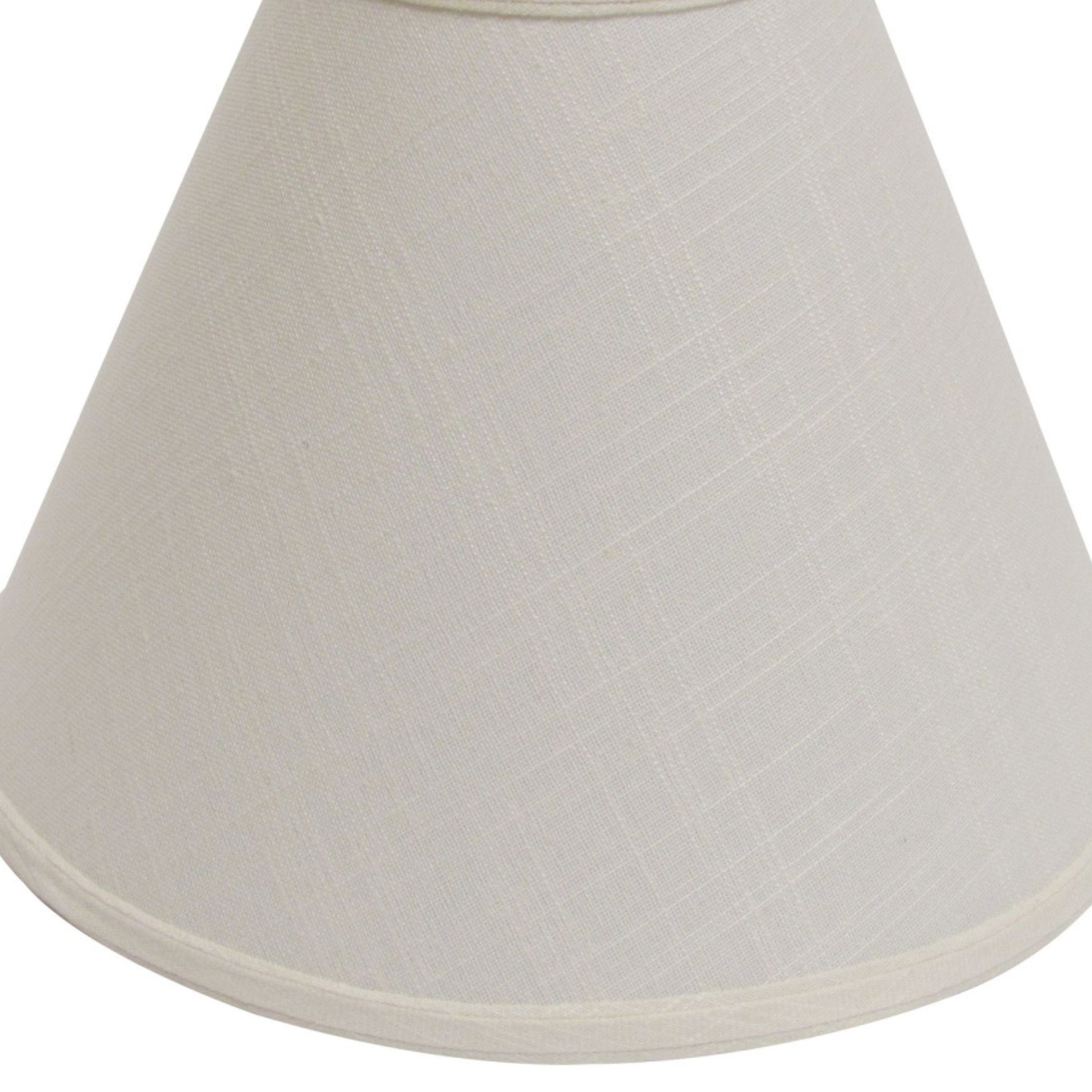 Deep Cone Hardback Lampshade With Washer Fitter, Off White Fabric Lampshade For Table Lamps, Natural Linen, 6" Top X 19" Bottom X 13" Height Off White Linen