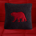 Plush To Sherpa Down Alternative Comforter Set King Red Black Polyester