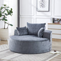 55''L Chenille Sponge Single Sofa,No Assembly Required,Fluffy Modern Sleeper Chair For Living Room, Bedroom, Lounge And Projection Room Not A Swivel Chair. Grey Foam Chenille 1 Seat