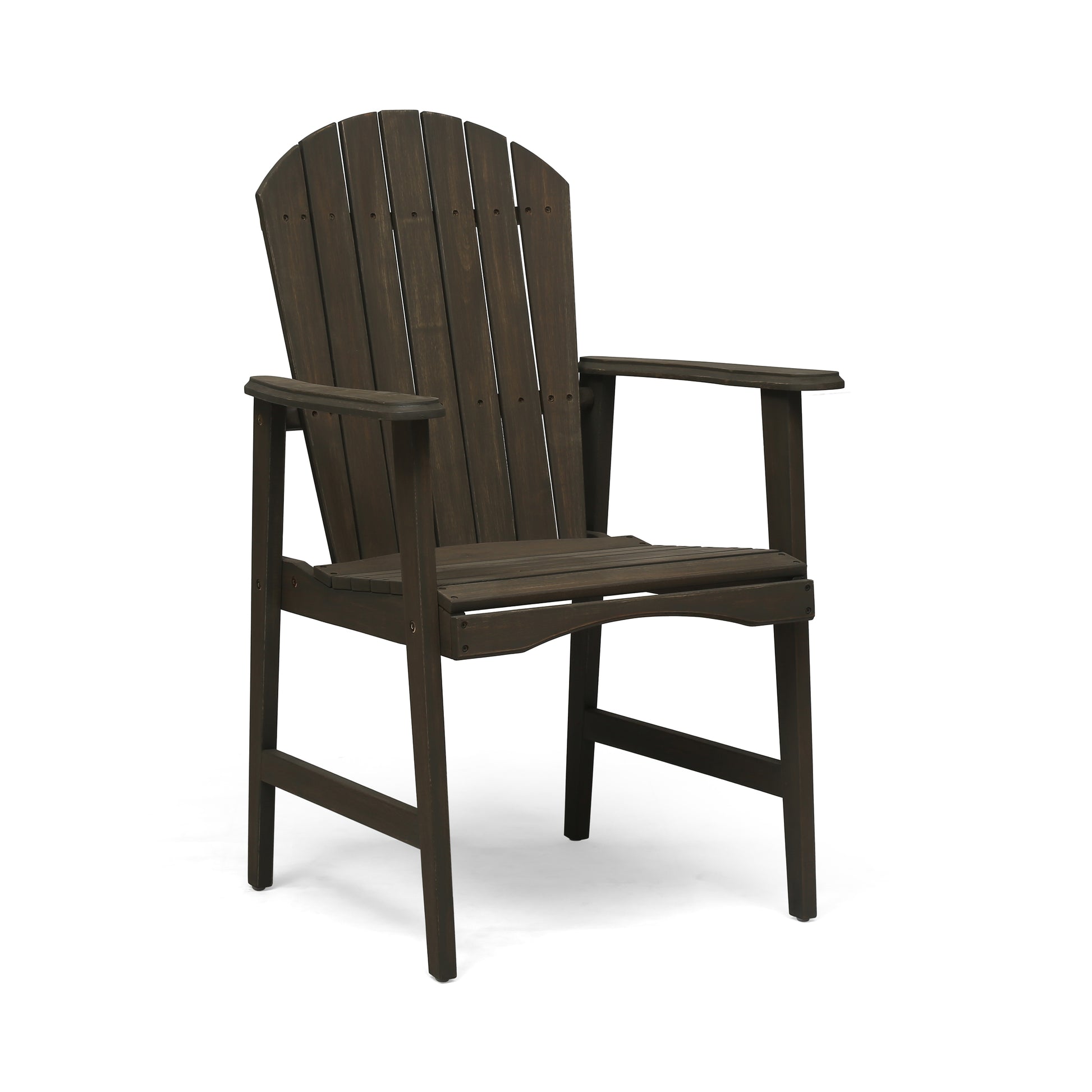 Outdoor Weather Resistant Acacia Wood Adirondack Dining Chairs Set Of 2 , Grey Finish Grey Acacia Wood