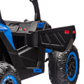 24V Two Seater Kids Ride On Utv W Parents Remote Control,Four Wheel Suspension,Slow Start,Large Wheel Design,Anti Collision Bar,Storage Space,Music,Usb,Bluetooth,Volume Control,Led Lights For Kids 3 . Blue 100 149 Lbs Polypropylene