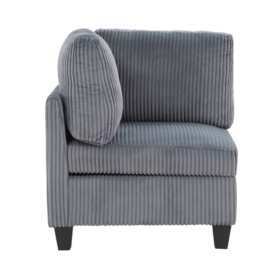 Modern Living Room Furniture Dark Gray Corner Seat With Storage Corduroy Fabric Upholstery 1Pc Modular Piece Dark Gray Primary Living Space Contemporary,Modern Solid Wood