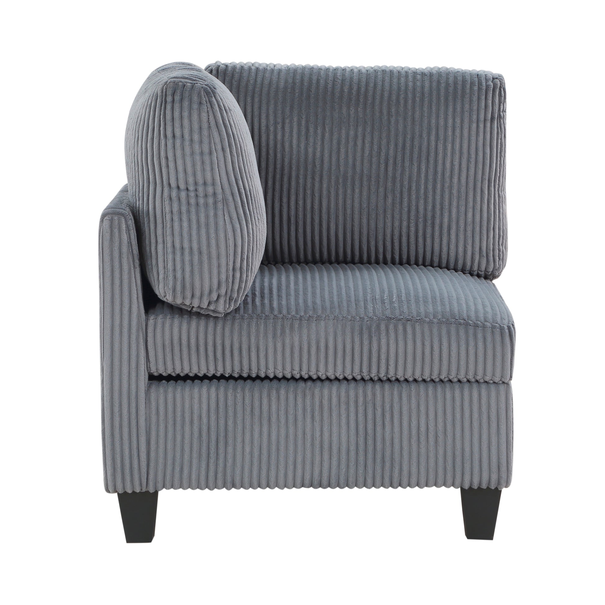 Modern Living Room Furniture Dark Gray Corner Seat With Storage Corduroy Fabric Upholstery 1Pc Modular Piece Dark Gray Primary Living Space Contemporary,Modern Solid Wood