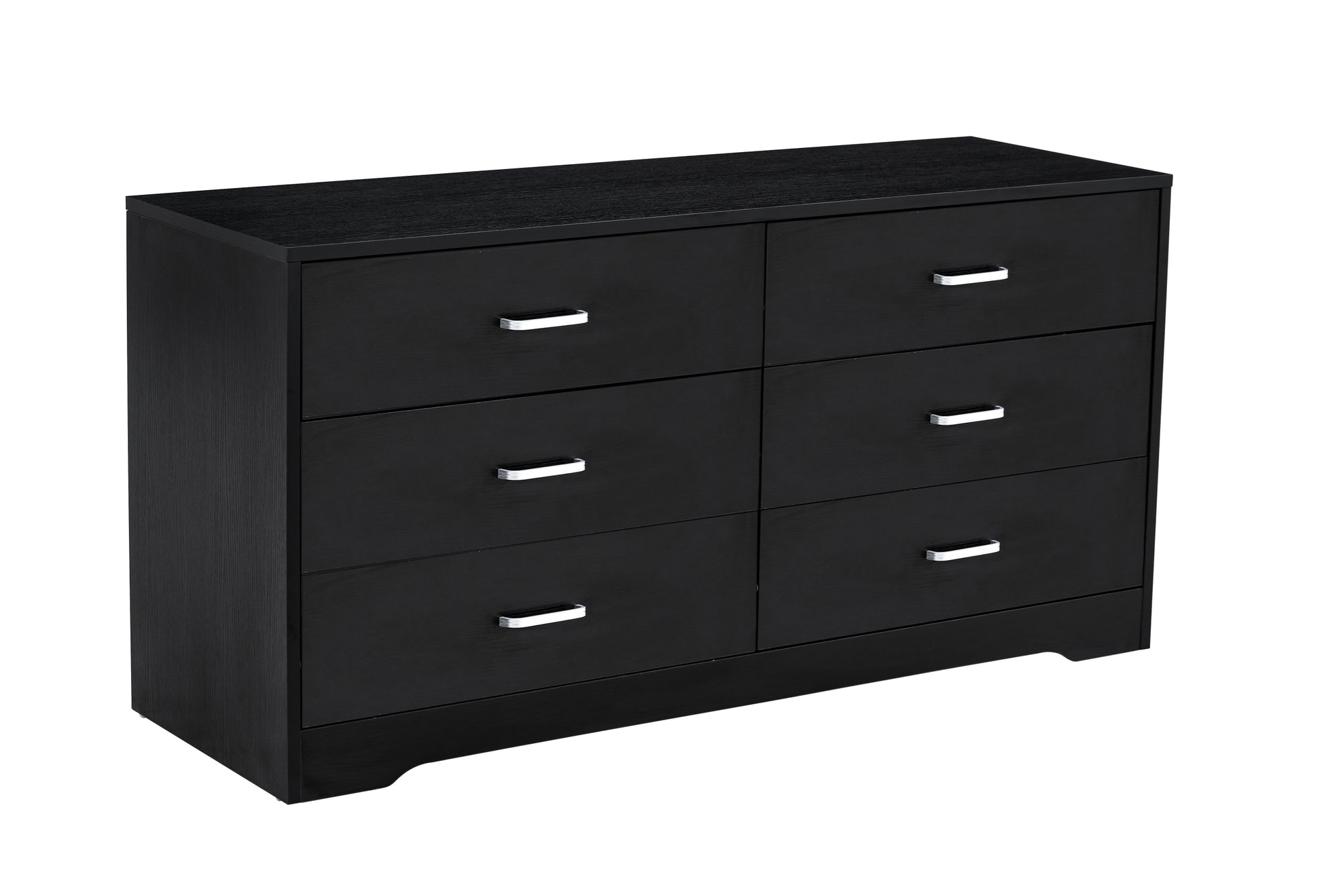 Wood Mdf Boards, 6 Drawers Dresser, Black Black Mdf