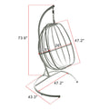 Hanging Egg Chair With Stand, Hammock Swing Chair With Hanging Kit,Orange Orange Rust Resistant Frame Garden & Outdoor Modern Aluminium