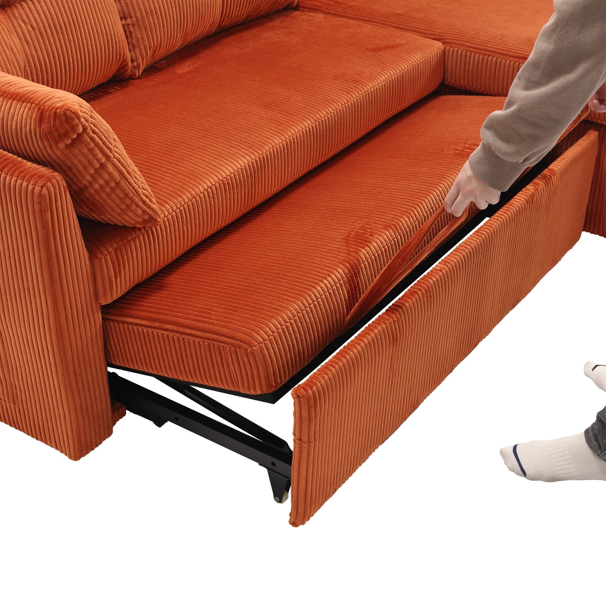 United Modular Sectional Sofa L Shaped Modular Couch With Reversible Chaise Modular Sofa Sectional Couch With Storage Seats Orange Velvet 3 Seat