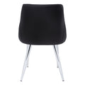 Dining Chair, Set Of 2, Side, Upholstered, Kitchen, Dining Room, Black Leather Look, Chrome Metal, Contemporary, Modern Black Foam Faux Leather