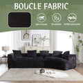 Coolmore Boucle Sofa 3 Seater For Living Room Oversized Comfy Sofa Unique Double Seat And Corner Construction For Apartment, Office Left Hand Facing Black Black Primary Living Space Foam Boucle 3