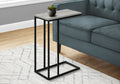 Accent Table, C Shaped, End, Side, Snack, Living Room, Bedroom, Grey Laminate, Black Metal, Contemporary, Modern Grey Particle Board