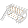 Twin Over Twin Bunk Bed With Convertible Slide And Ladder, White Old Sku: Sm000213 Box Spring Not Required Twin White Wood Bedroom Bunk Pine