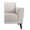 Fin 71 Inch Right Arm Facing Sofa, Mist Gray, Genuine Italian Leather Gray Wood 5 Seat