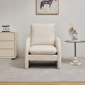 Modern Sherpa Upholstered Accent Chair, Comfortable Living Room Armchair, Lounge Chair For Bedroom, And Office Stylish And Ergonomic Design Beige Foam Sherpa