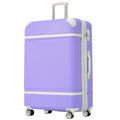 Hardshell Luggage Sets With Bags Lightweight Suitcase Double Spinner Wheels With Tsa Lock ,Single Vintage Luggage 24 In,Purple Purple Abs