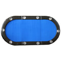 Folding Poker Table Top For 10 Players Tri Fold Texas Holdem Blackjack Casino Game Tabletop Blue Blue Primary Living Space Modern Mdf