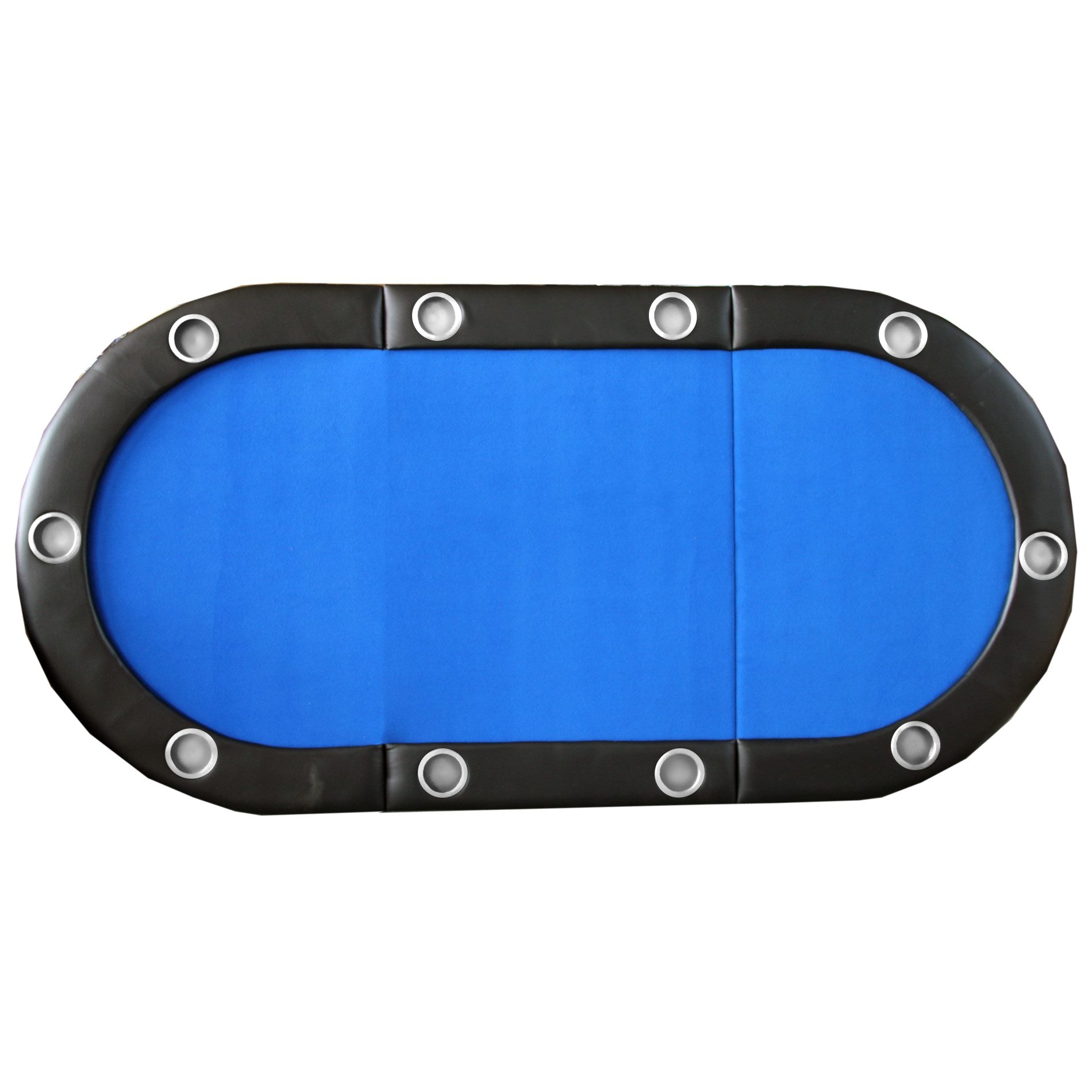Folding Poker Table Top For 10 Players Tri Fold Texas Holdem Blackjack Casino Game Tabletop Blue Blue Primary Living Space Modern Mdf