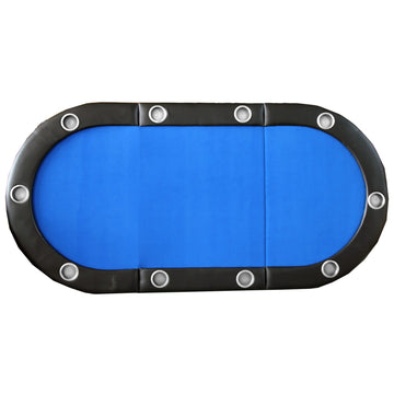 Folding Poker Table Top For 10 Players Tri Fold Texas Holdem Blackjack Casino Game Tabletop Blue Blue Primary Living Space Modern Mdf