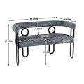 Coolmore Modern Loveseat 2 Seater Sofa Chenille Fabric Couch With Arms And Metal Legs For Living Room, Home Office, Studio Gray Chenille Gray Primary Living Space Soft Foam Chenille
