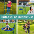 Swing Set For Kids Outdoor Backyard Playground Swing Set With Ladder And Basketball Hoop Blue 200 Lbs & Over 3 To 4 Years Steel Outdoor