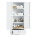 Tall Bathroom Storage Cabinet, Cabinet With Two Doors And One Drawer, Adjustable Shelf, Mdf Board, White White Mdf