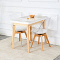 White Stone Burning Tabletop With Rubber Wooden Legs, Foldable Computer Desk, Foldable Office Desk,4 Modern Chairs Can Rotate 360 Degrees,The Seat Cushion Is Made Of Pu Material. Zd 1545Sc 003 White Sintered Stone