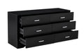 Wood Mdf Boards, 6 Drawers Dresser, Black Black Mdf