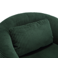 Coolmore Living Room Accent Barrel Chair, Century Modern Style Decorative Chair, Armchair For Living Room With Thick Cushions And Pillows, Comfy Single Sofa Chair, Chair With Wooden Legs Emerald Corduroy