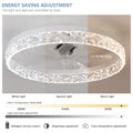 Modern Acrylic Ceiling Fan Light With Remote Control, Dimmable Led Chandelier, 6 Speed Adjustable, Quiet Motor, Flush Mount Design For Living Room, Bedroom, Dining Room White Abs Acrylic