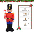 Homcom 6' Christmas Inflatable Nutcracker Toy Soldier With Candy Cane, Outdoor Blow Up Yard Decoration With Led Lights Display Red Polyester