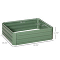 Outsunny 2 Piece Galvanized Raised Garden Bed, 3.3' X 3.3' X 1' Metal Planter Box, For Growing Vegetables, Flowers, Herbs, Succulents, Green Green Steel