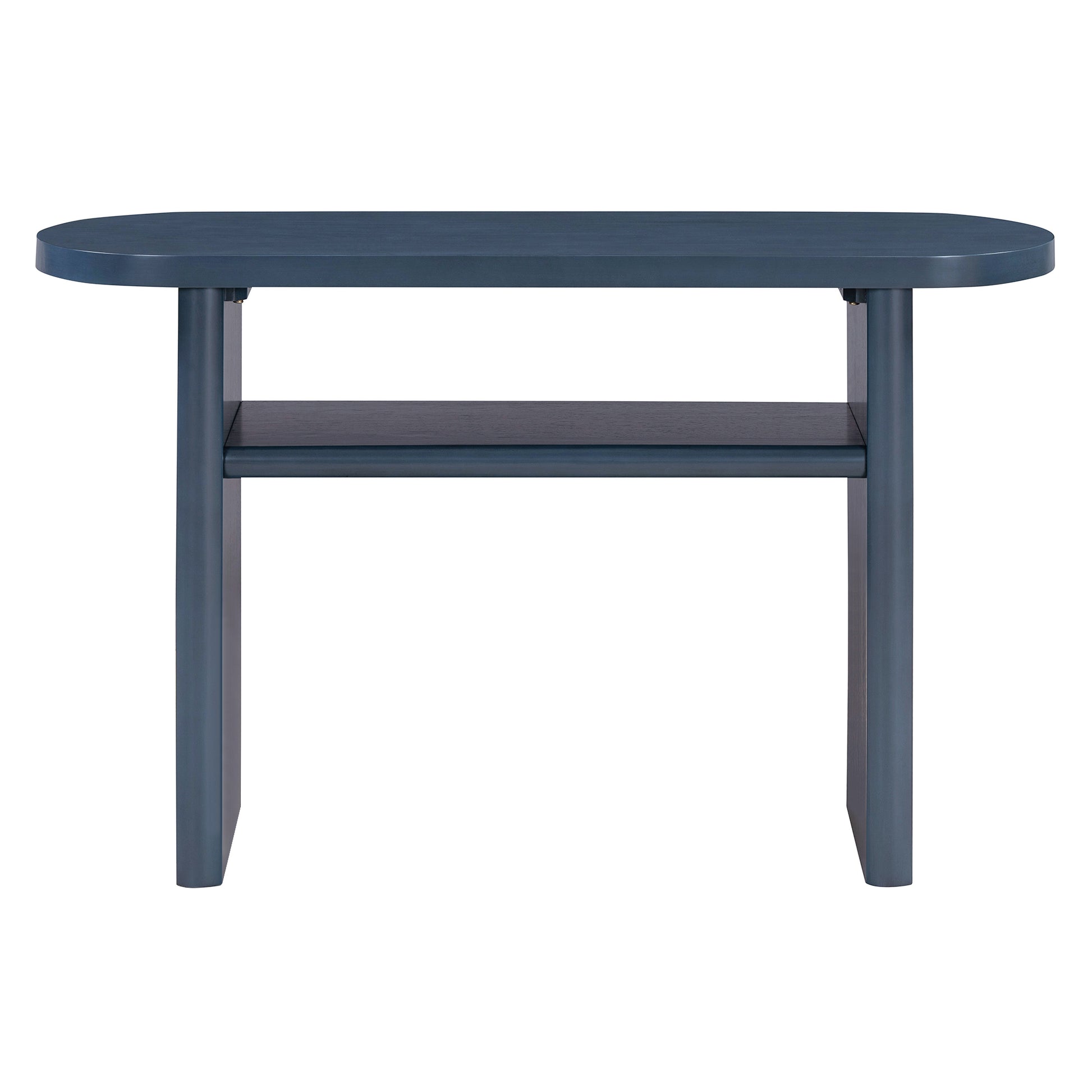 Elegant Minimalist Console Table With Rounded Edges And Sturdy Shelf Design For Entryway, Living Room Navy Navy Solid Wood Mdf