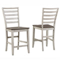 Abacus 5 Piece Dining Set With Drop Leaf Counter Height Table Smoke Grey Smoke Grey Wood