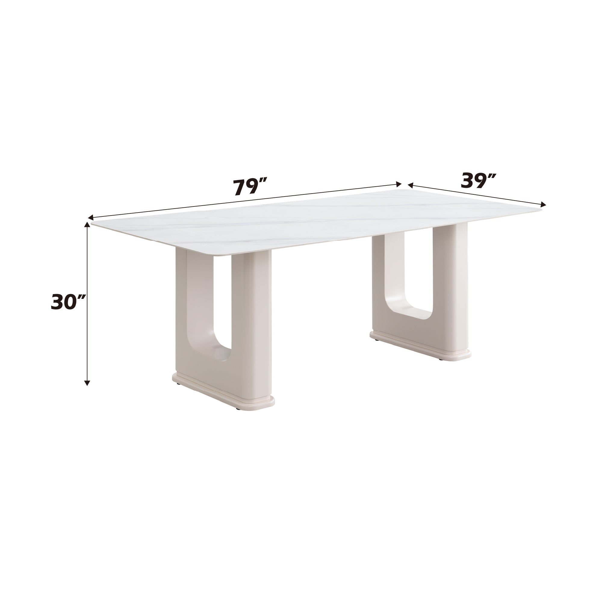 Kalam Dining Table, Ceramic Top & Beige Finish Dn02705 Beige Wood