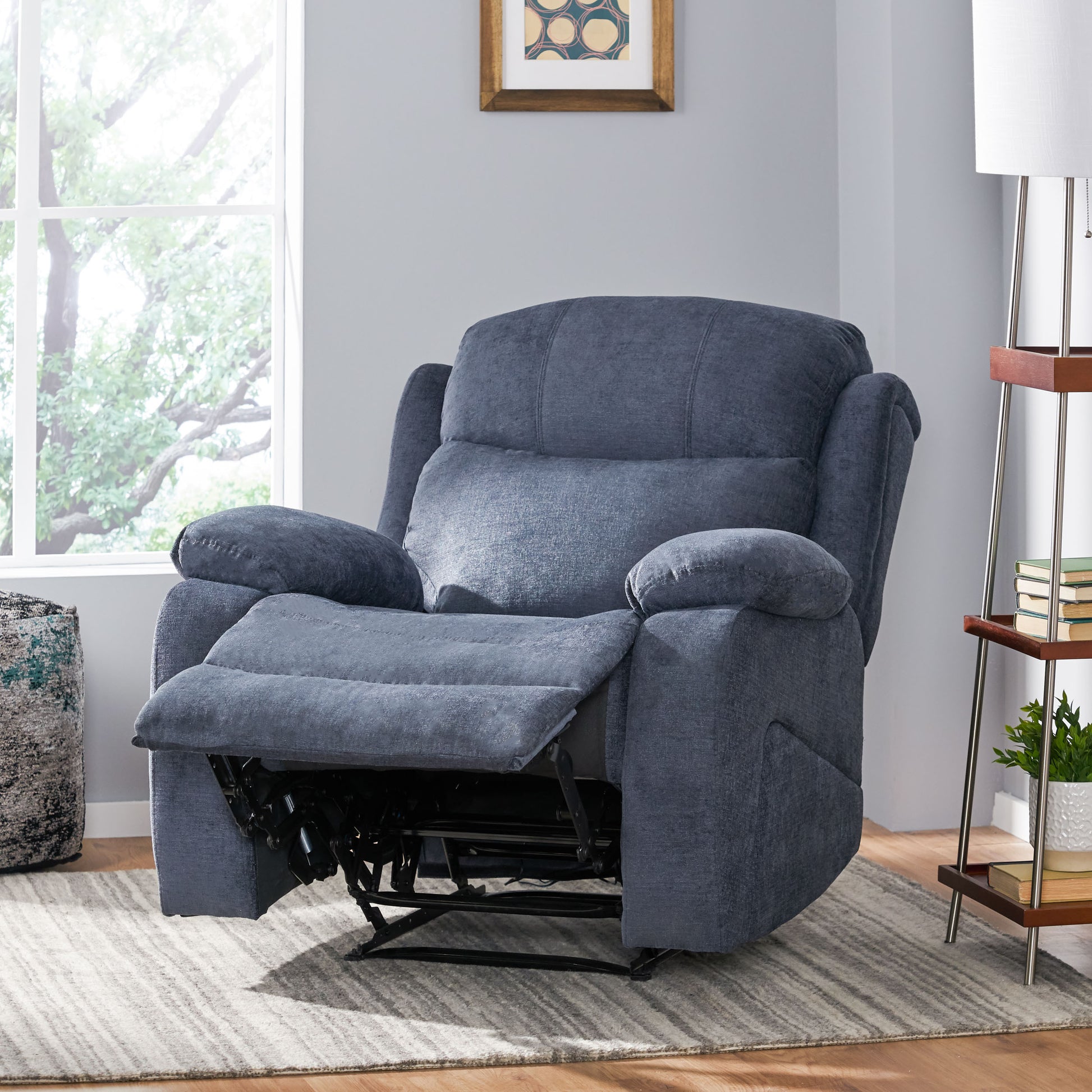 Massage Recliner Charcoal Fabric