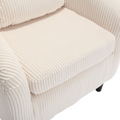 Coolmore Living Room Accent Barrel Chair, Century Modern Style Decorative Chair, Armchair For Living Room With Thick Cushions And Pillows, Comfy Single Sofa Chair, Chair With Wooden Legs,Beige Beige Corduroy